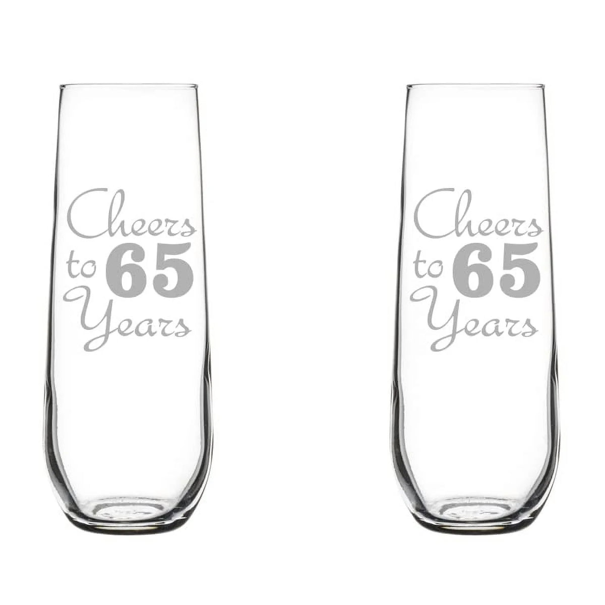 Set of 2 Stemless Glass Champagne Flutes 8.5 oz X215140