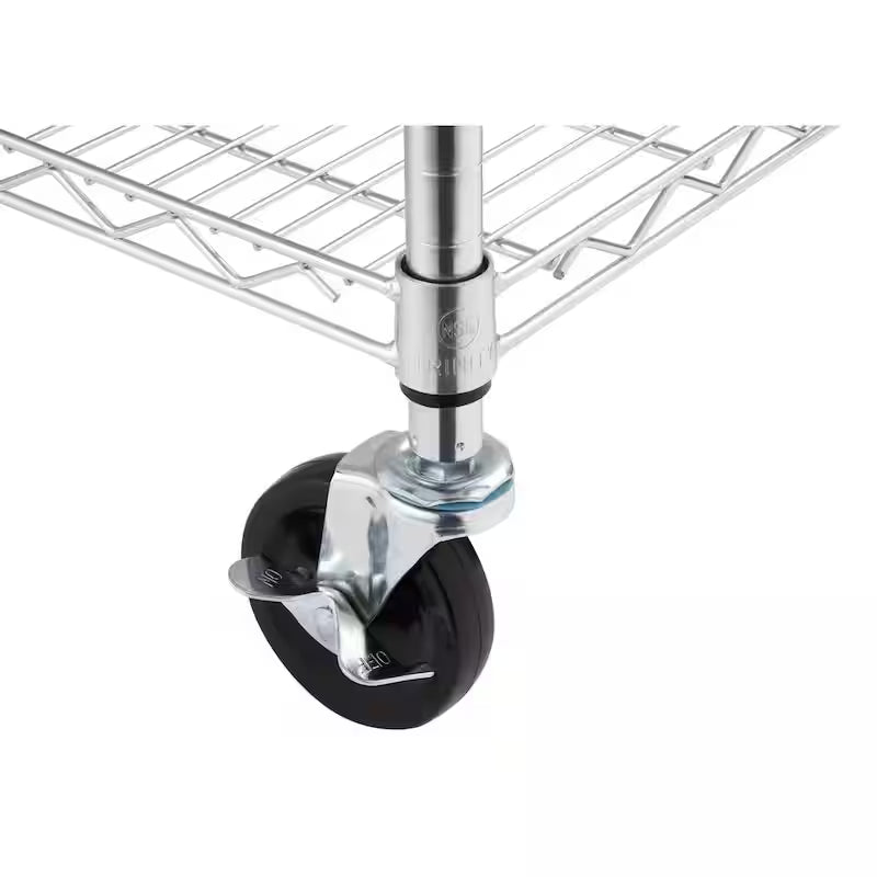 Chrome 5-Tier Steel Wire Shelving Unit D916