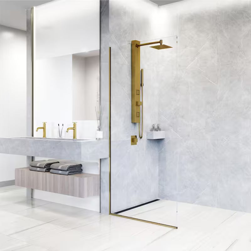 2-Jet Shower Panel System with Hand Shower Wand in Matte Brushed Gold H990954