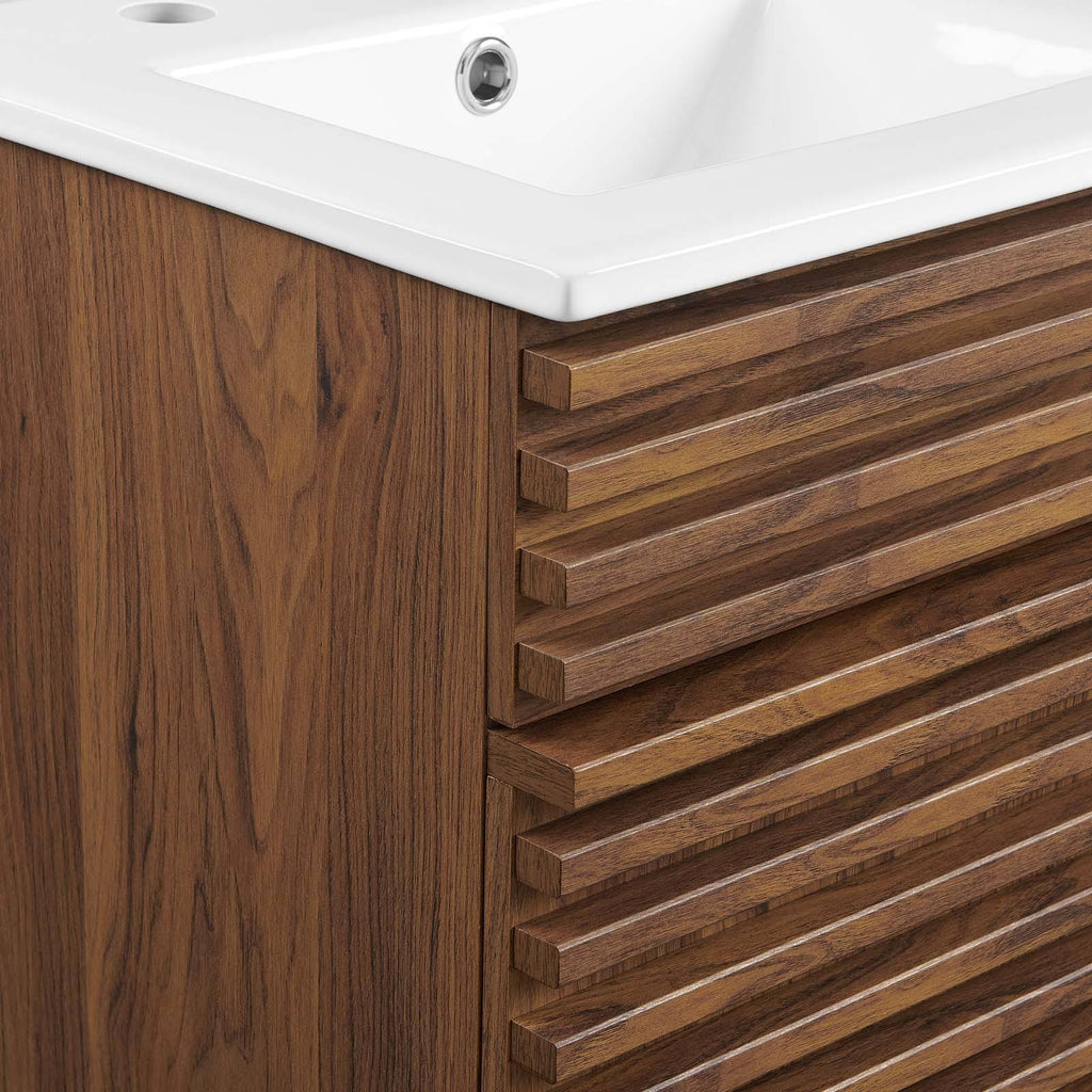 18 inch Bathroom Vanity Cabinet in Walnut White O201