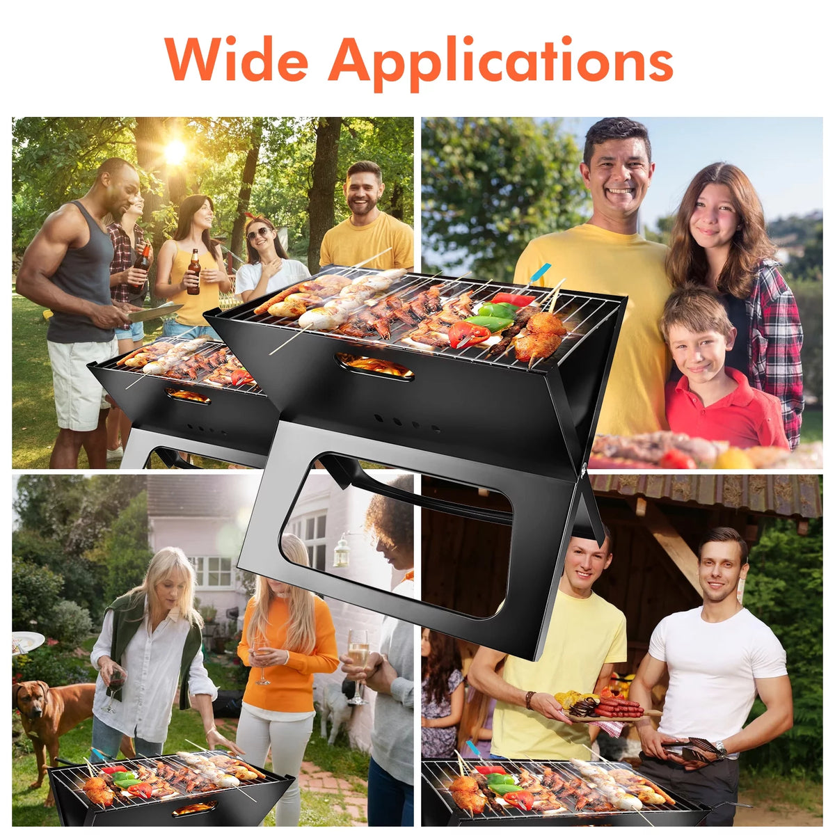 Foldable Charcoal Stainless Steel BBQ Grill R6508