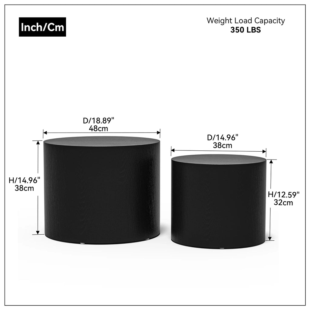 Black Oak Veneer Nesting Table Set of 2 S42364