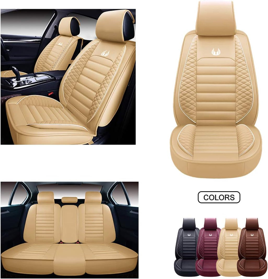 Leather Car Seat Covers Black Grey P277