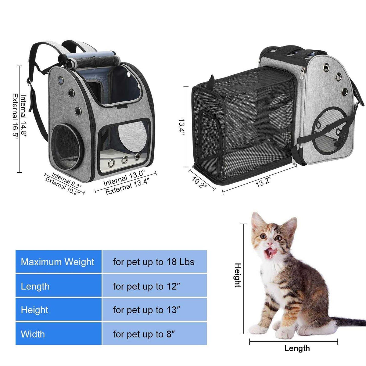Expandable Pet Carrier Backpack M862511