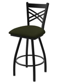 Swivel Counter Stool with Black Wrinkle Finish and Canter Pine Seat P209687