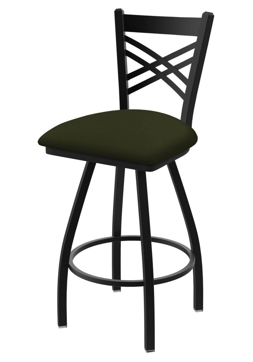 Swivel Counter Stool with Black Wrinkle Finish and Canter Pine Seat P209687