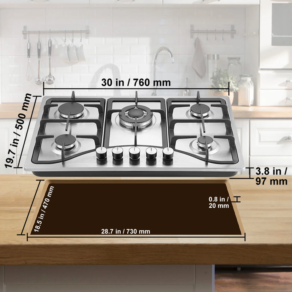 30 inch 5 Burners Gas Cooktop T885