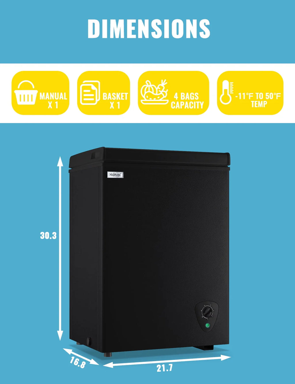 3.5 Cubic Feet White Chest Freezer L70712