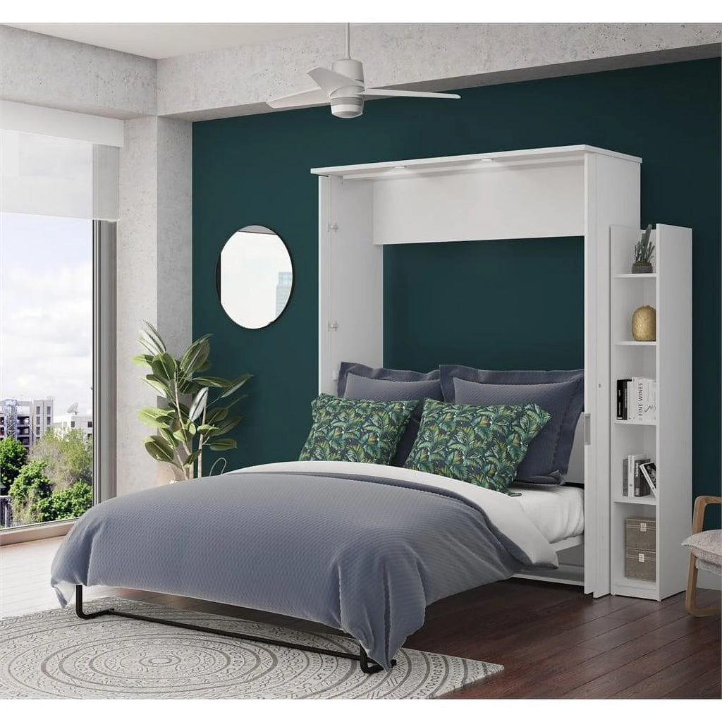 Queen Murphy Bed and Storage Unit in White T632