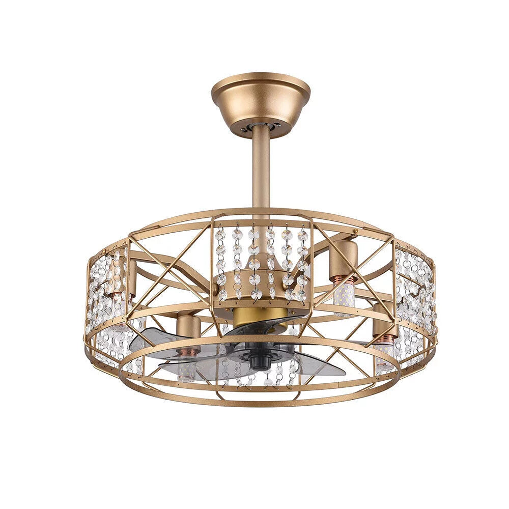 20" Crystal 4 Lights Ceiling Fan E63159
