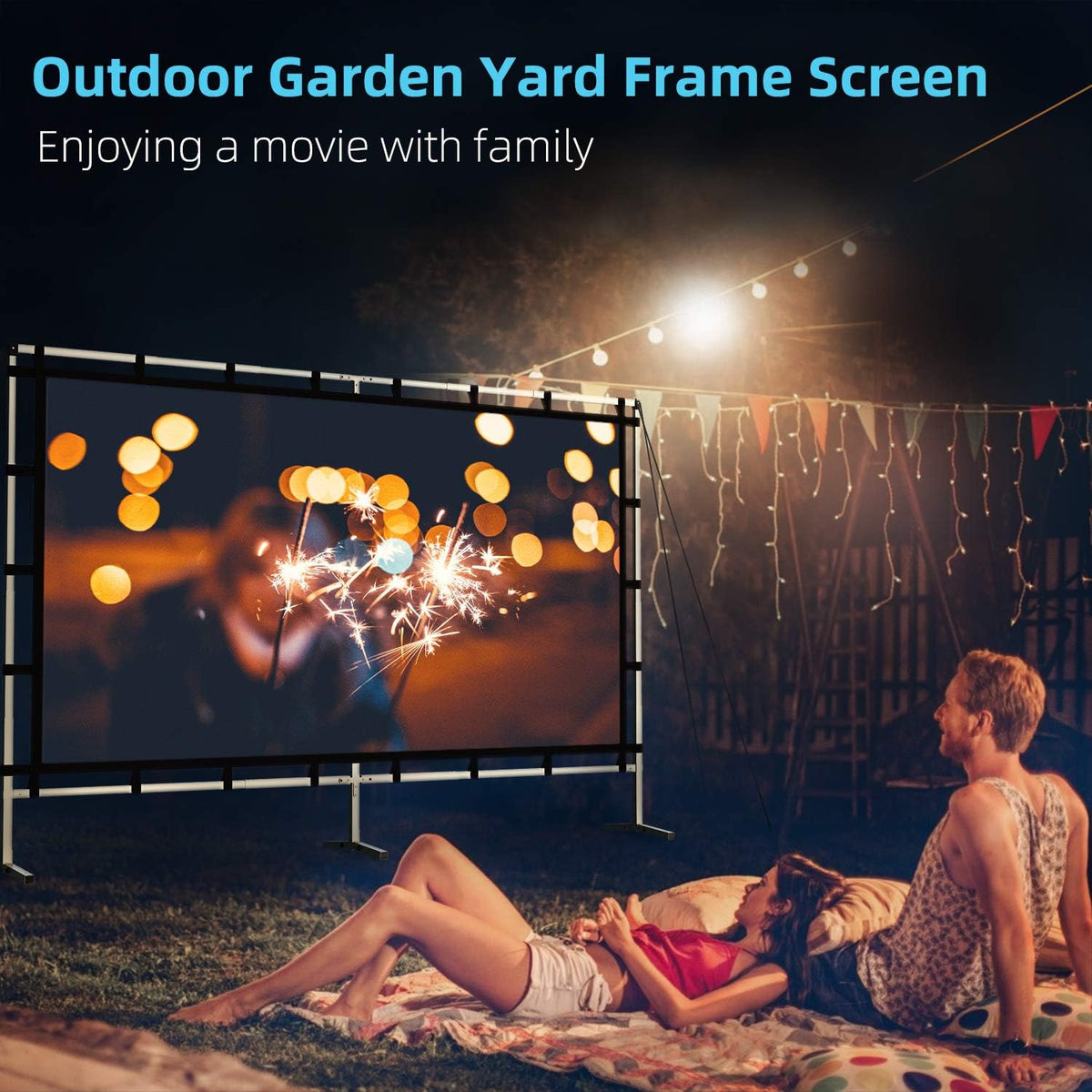 120 Inch Portable Double Sided Projector Screen with Stand A881