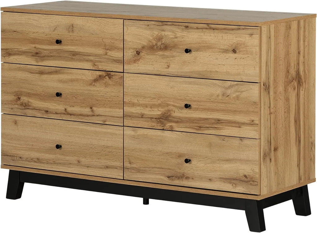 6-Drawer Double Dresser Oak T956