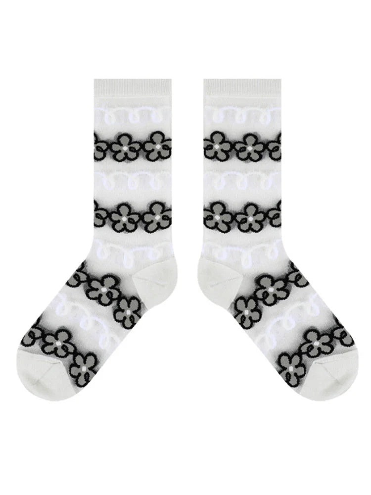 Printed Sheer Stockings X4227