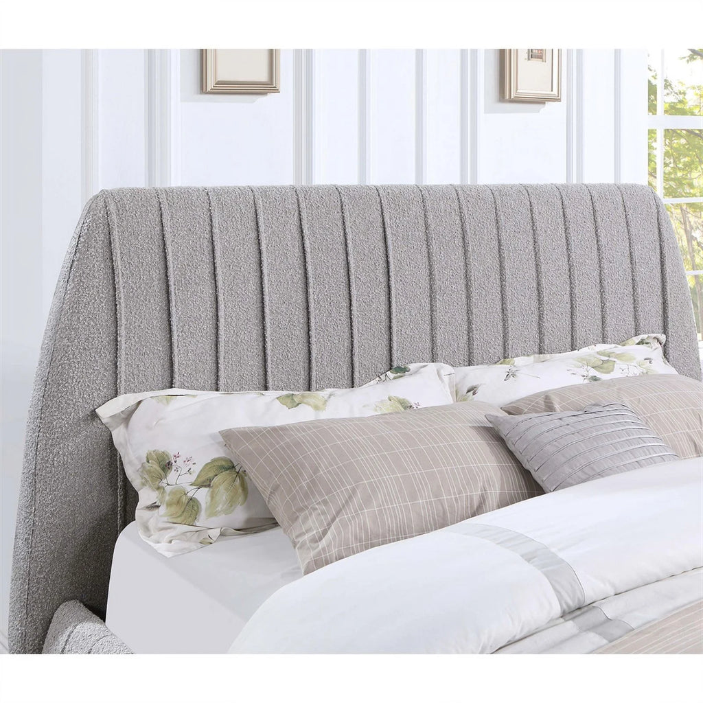 Gray Fabric Upholstered Cal King Bed L466