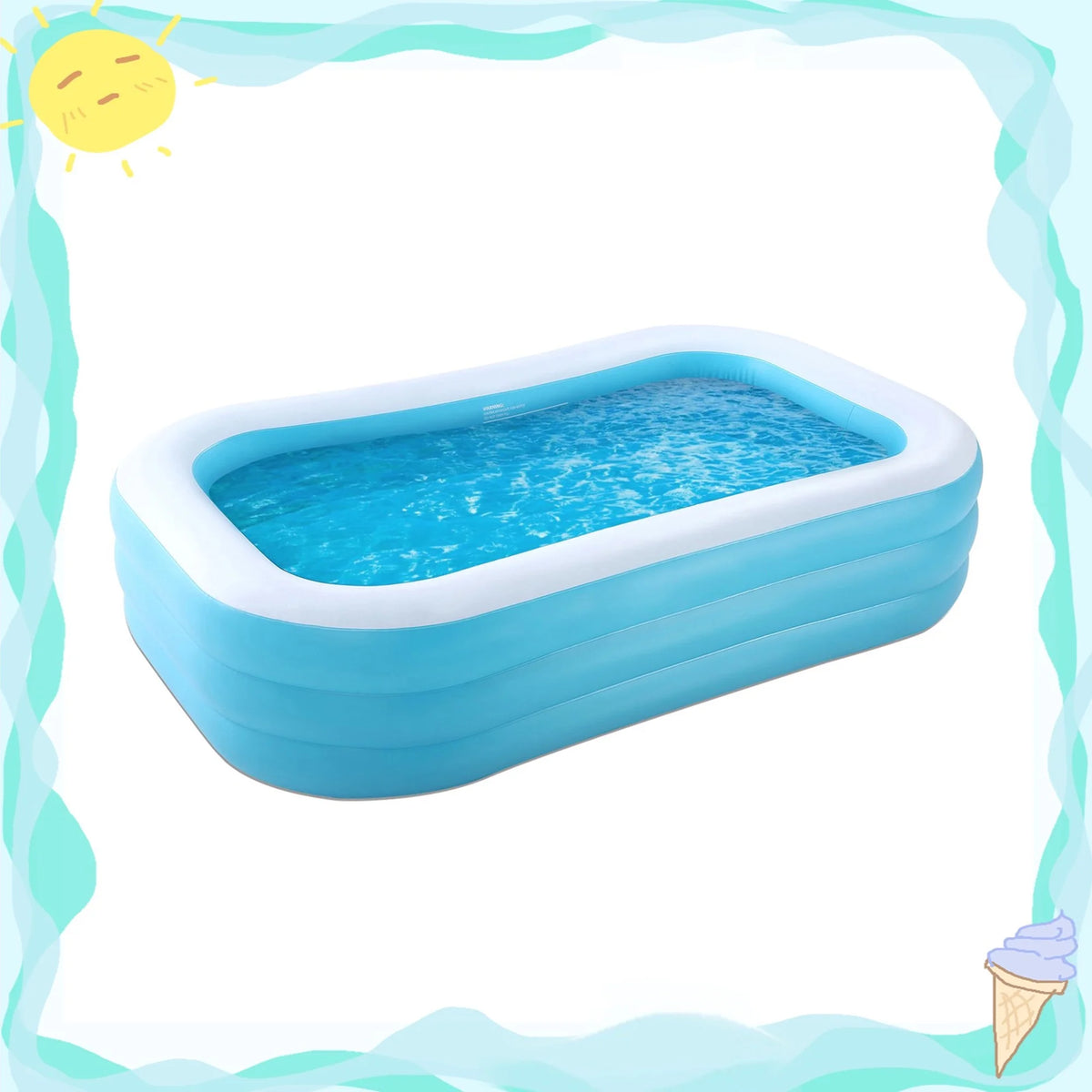 95In Inflatable Square Swimming Pool Q326933