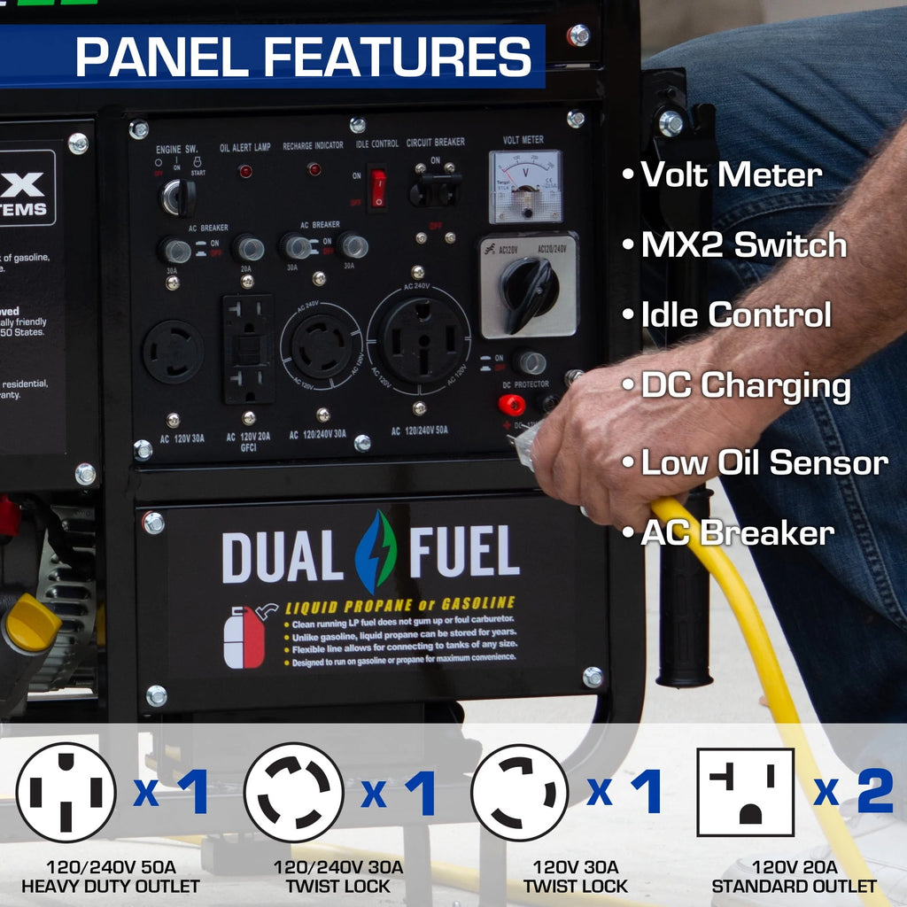 12,000 Watt Dual Fuel Portable Generator W37766