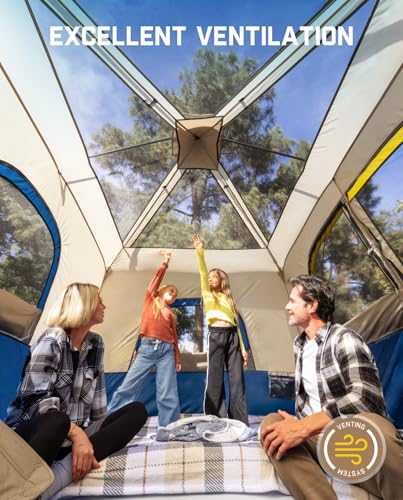 Camping Tent 4/6/8/10 Person Instant Cabin Tent with Carry Bag E55654