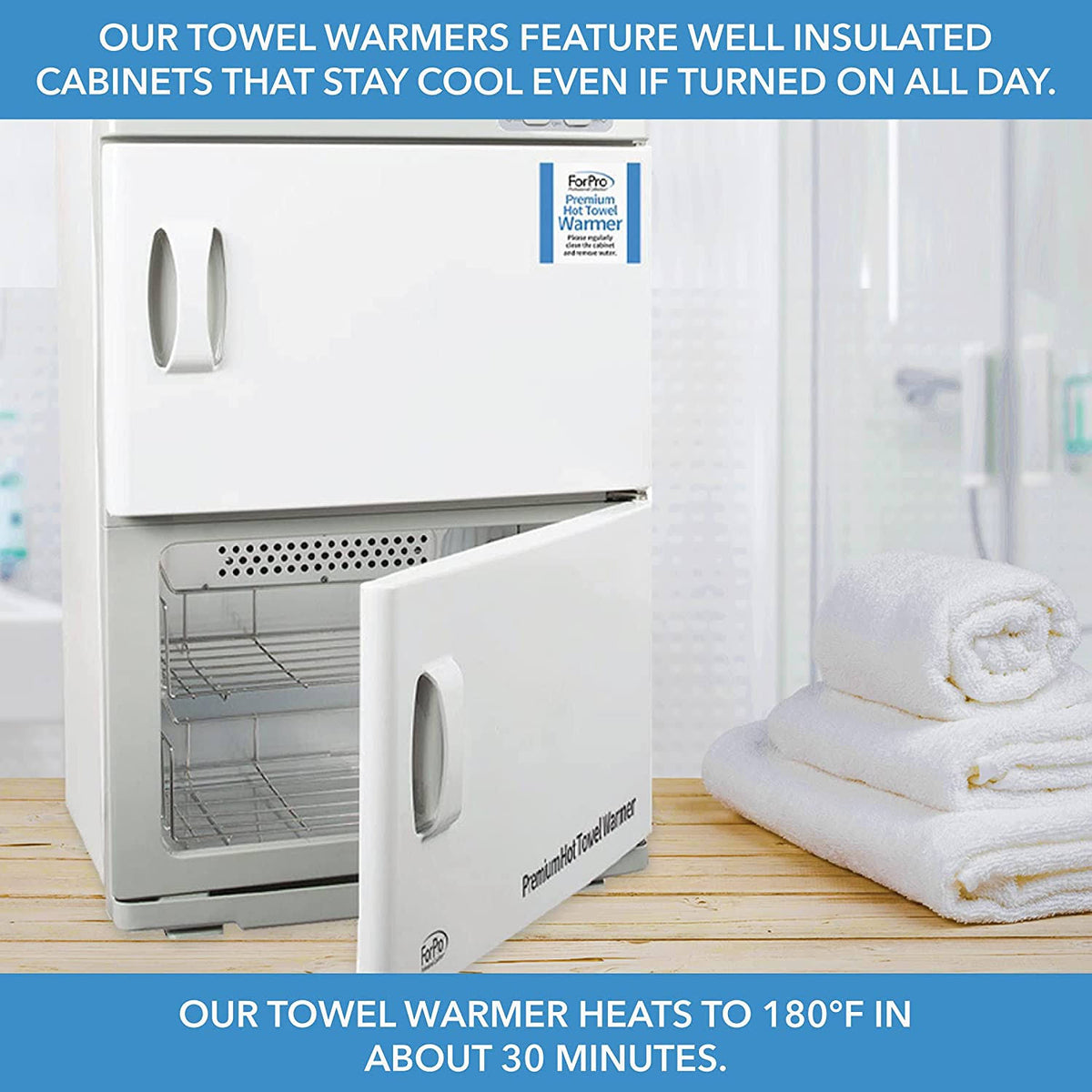 Double Hot Towel Warmer, 48 Towel Capacity, UV Sterilization Y646