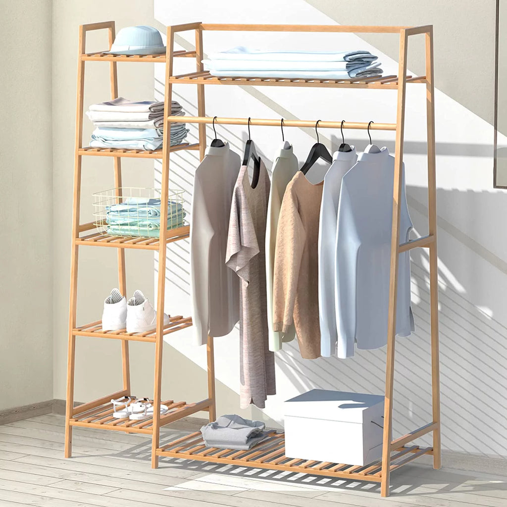 43.5" Rolling Garment Rack with Shoe Rack U10252