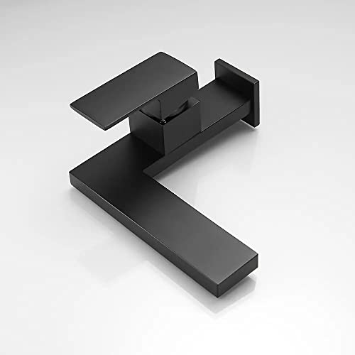 Matte Black Ultra-Thin Waterfall Bathroom Faucet A2127