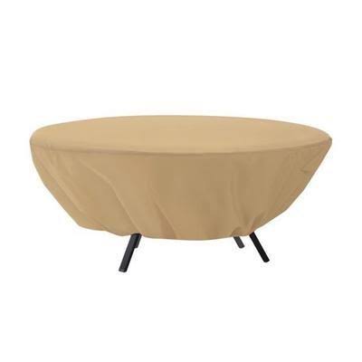 Round Table Cover Large Tan Polyester T488