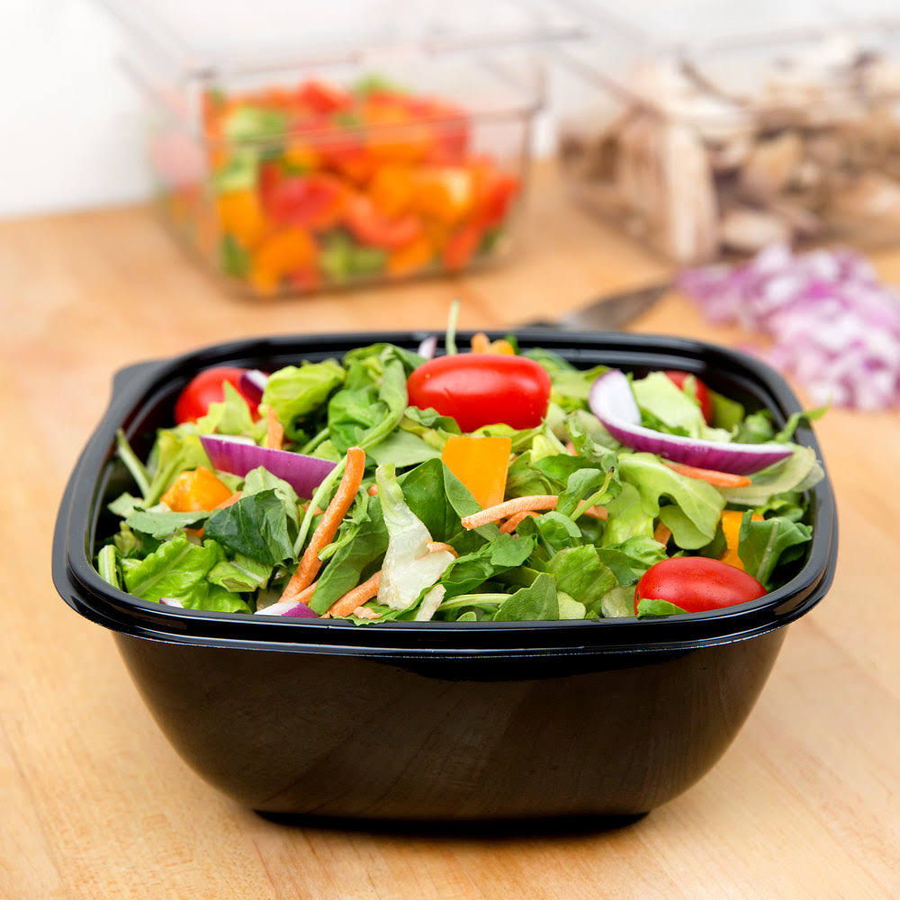 Black 48 oz Square Catering Bowl K48200