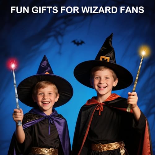 Light Up Magic Wand with Sounds, 2 Pack, Black & Brown E947896