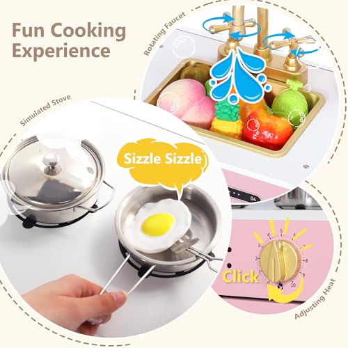 Wooden Kids Play Kitchen Set with Blackboard X388907