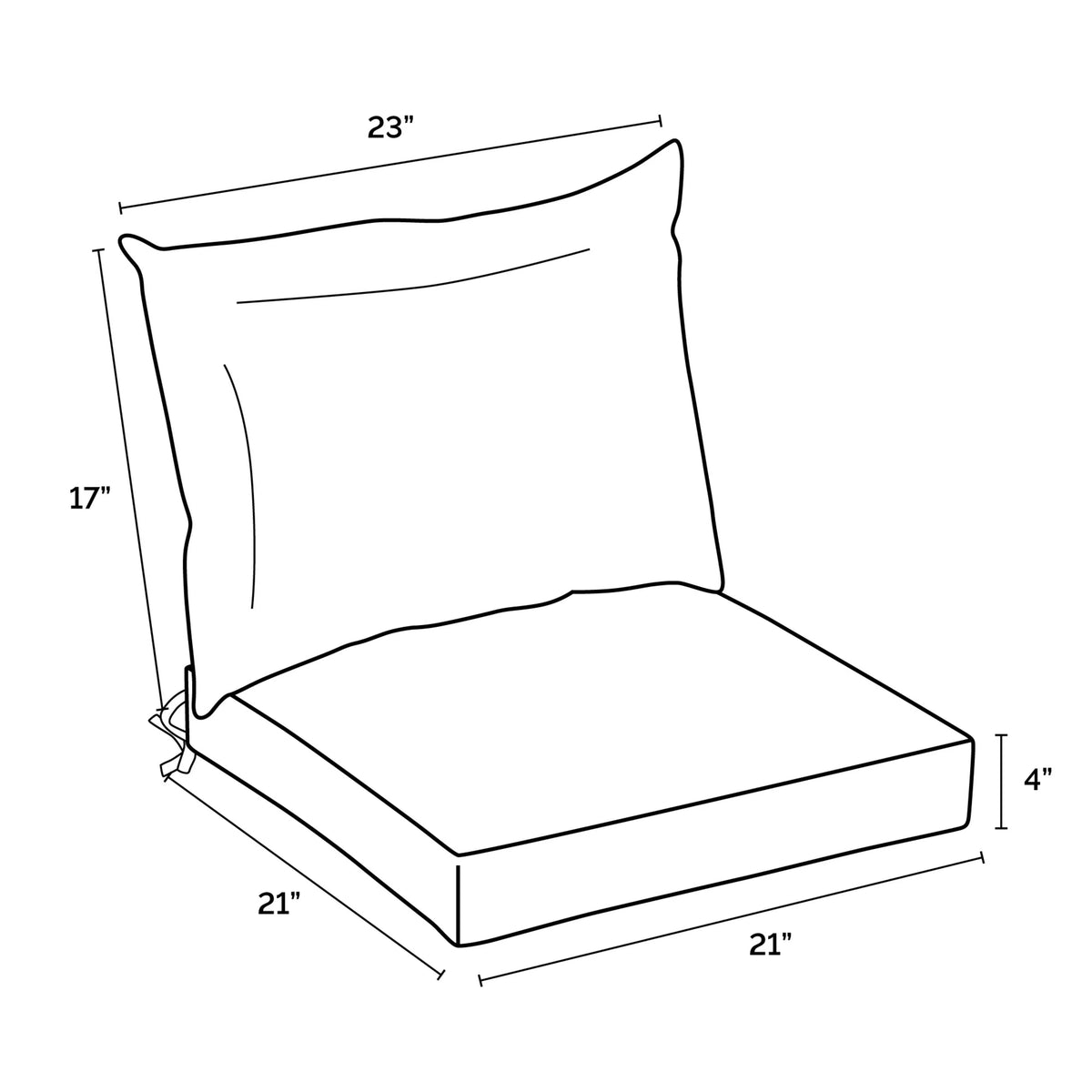 Sapphire Blue Outdoor Dining Chair Cushion Set 21 x 21 U265911