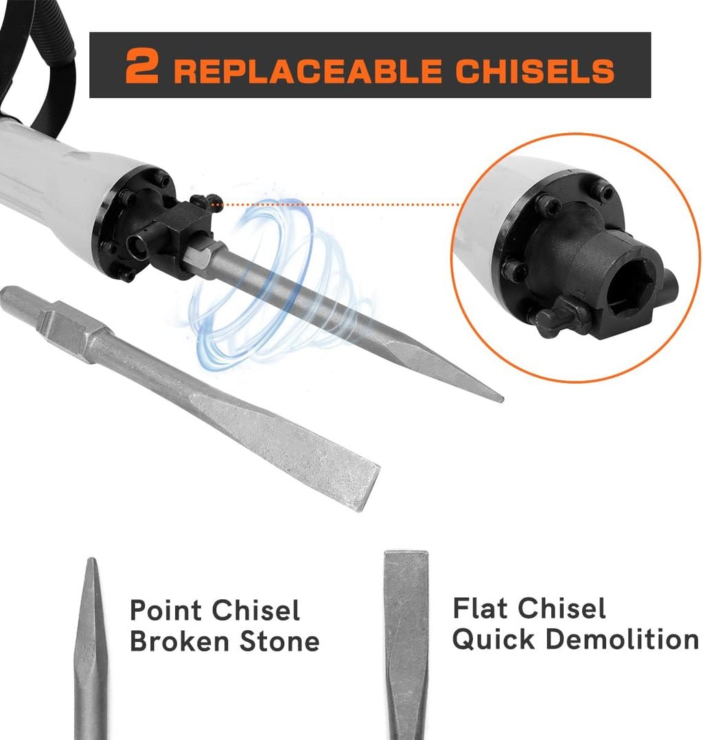 2200W Electric Demolition Jack Hammer Concrete Breaker with Chisel G487