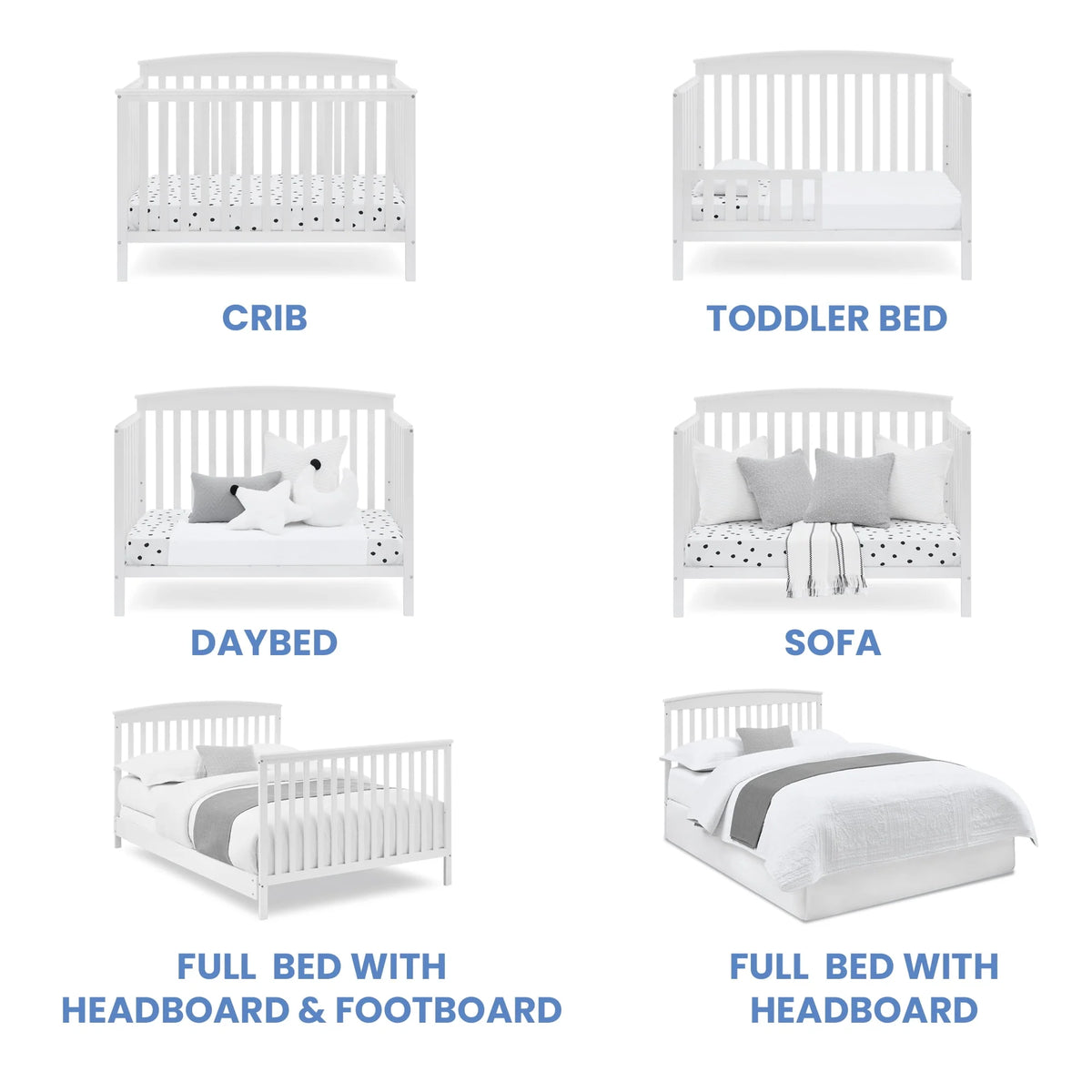 6-in-1 Convertible Baby Crib F988666