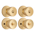 Keyed Entry Doorknob Polished Brass Twin Pack G29647