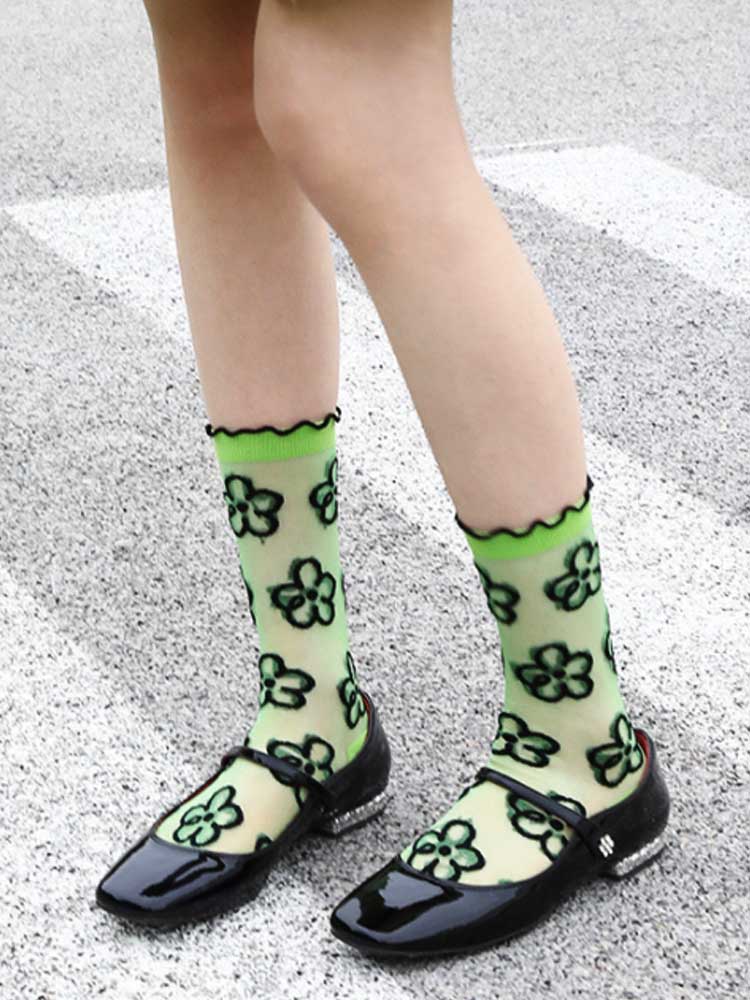 Printed Sheer Stockings X4227