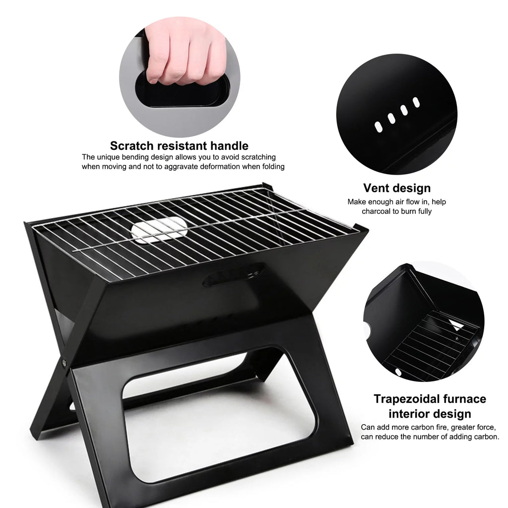 Foldable Charcoal Stainless Steel BBQ Grill R6508