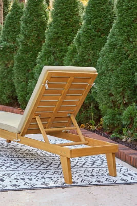 Light Brown Chaise Lounge with Cushion G43741