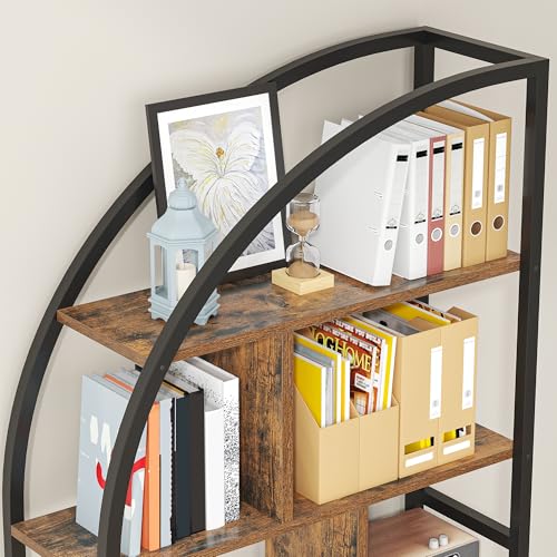 71.1" Tall 6-Tier Bookshelf with Storage Cabinet M3298