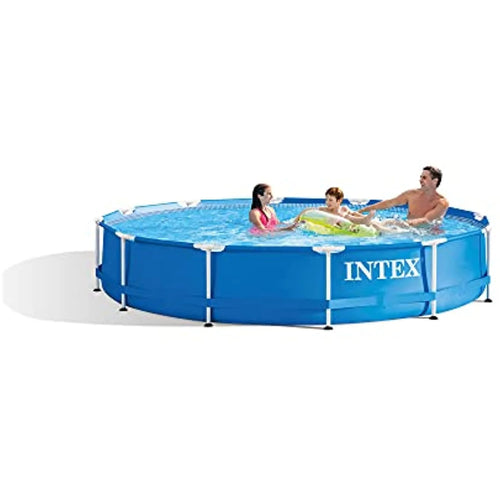 12 Ft x 30 Inches Metal Frame Above Ground Swimming Pool with Filter & Cover D202806