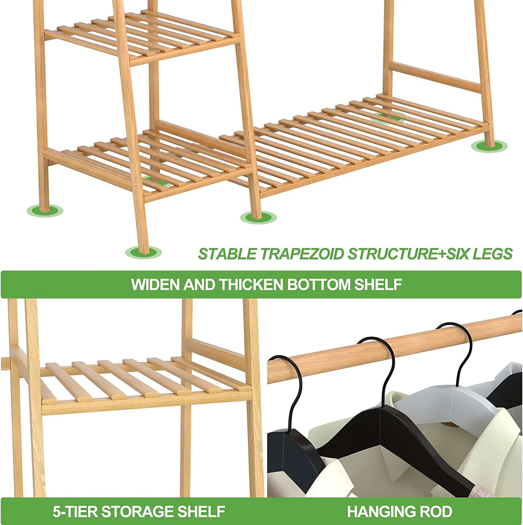 43.5" Rolling Garment Rack with Shoe Rack U10252