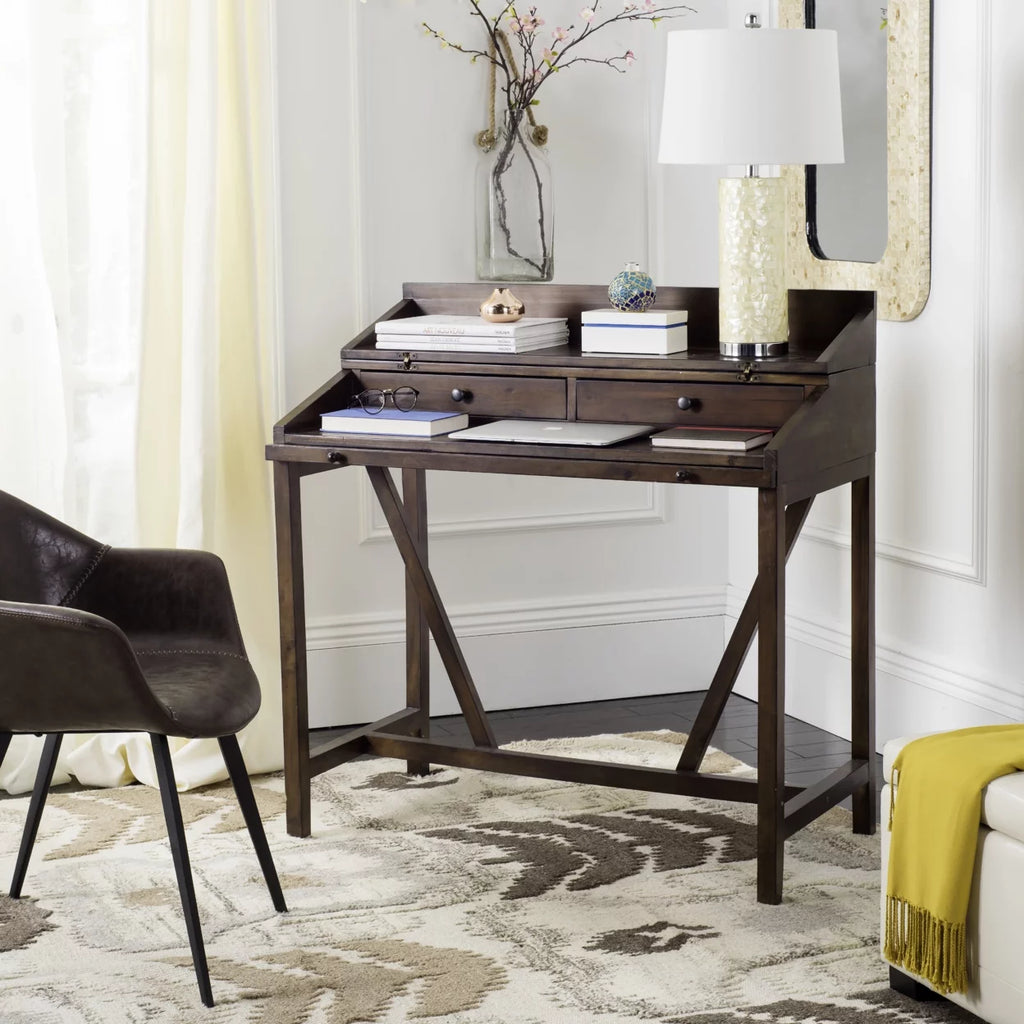 Writing Desk With Pull-Out Table Teak A646975