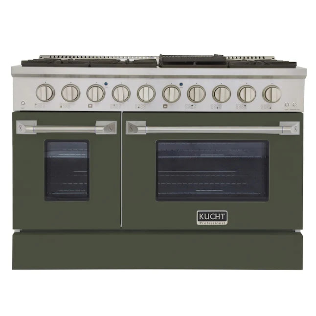48 6.7 cu ft Natural Gas Range in Olive Green H634