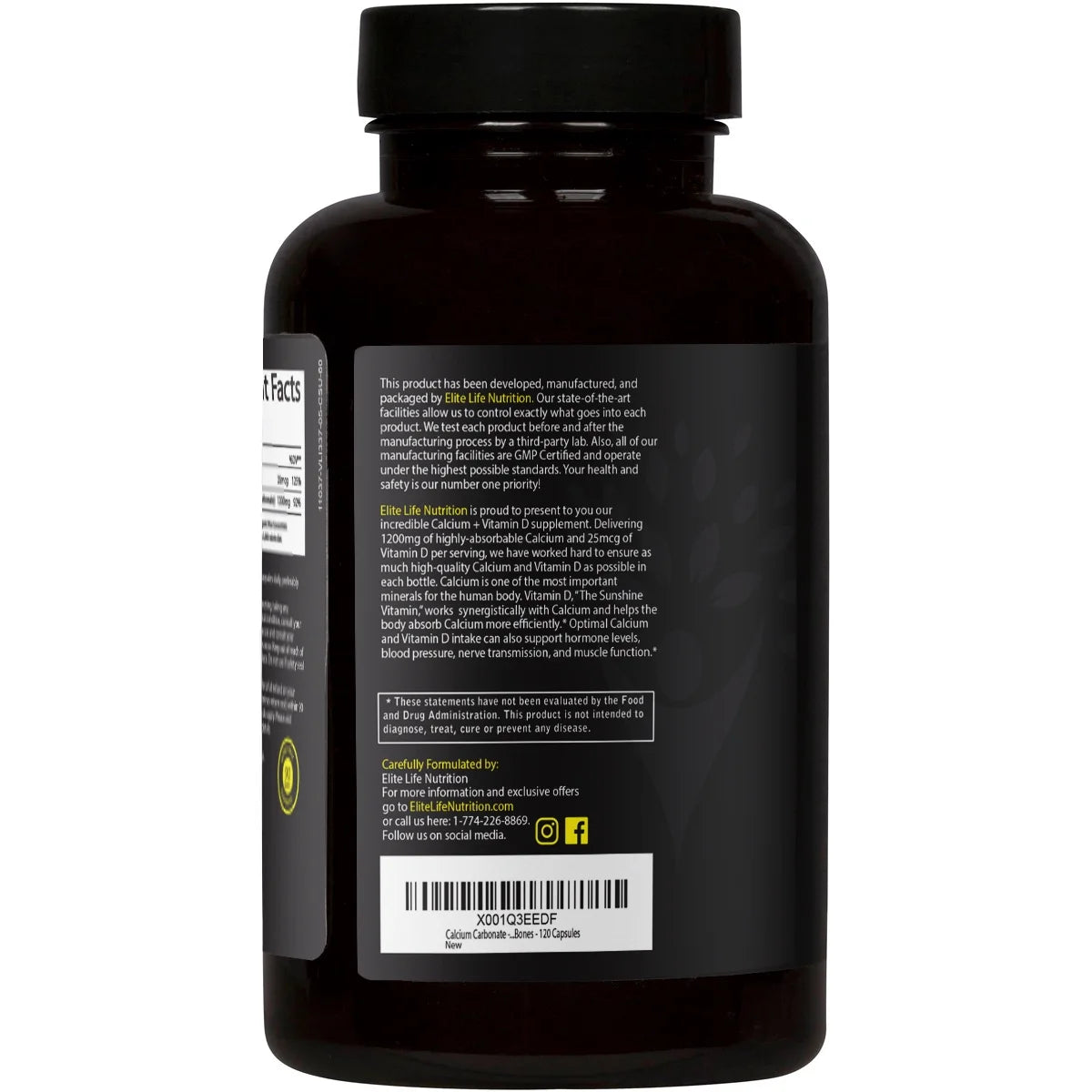 1200mg Calcium Carbonate with Vitamin D 180 Capsules N608