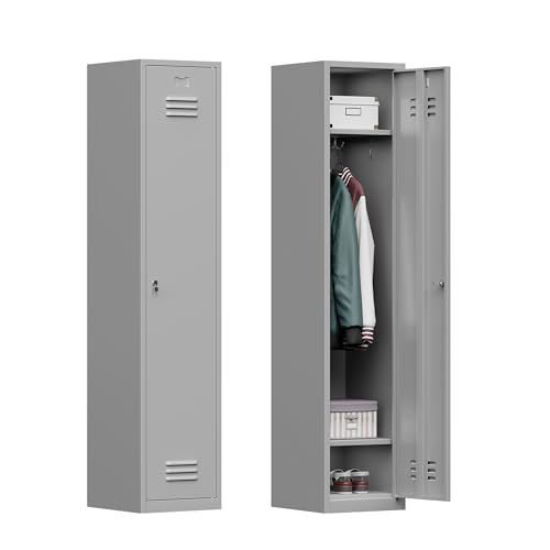 71" Tall Grey Steel Lockable Metal Locker J7585