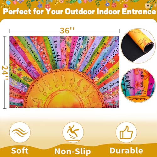 Colorful Floral Non Slip Washable Door Mat 18'' x 30'' R23578