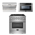 30 Inch Gas Range, Wall Mount Range Hood, Microwave Drawer J5592