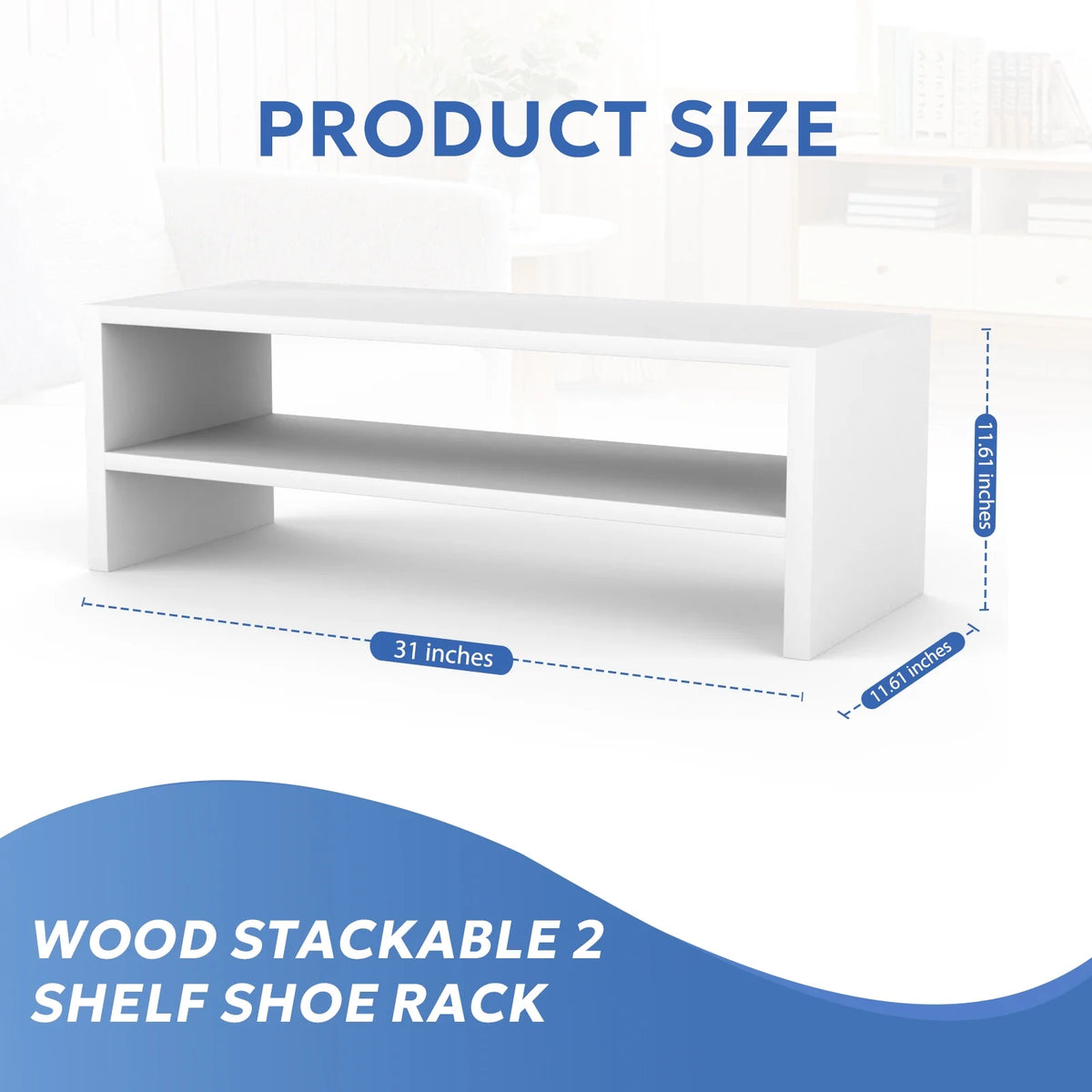 2-Shelf Stackable Shoe Rack I19461