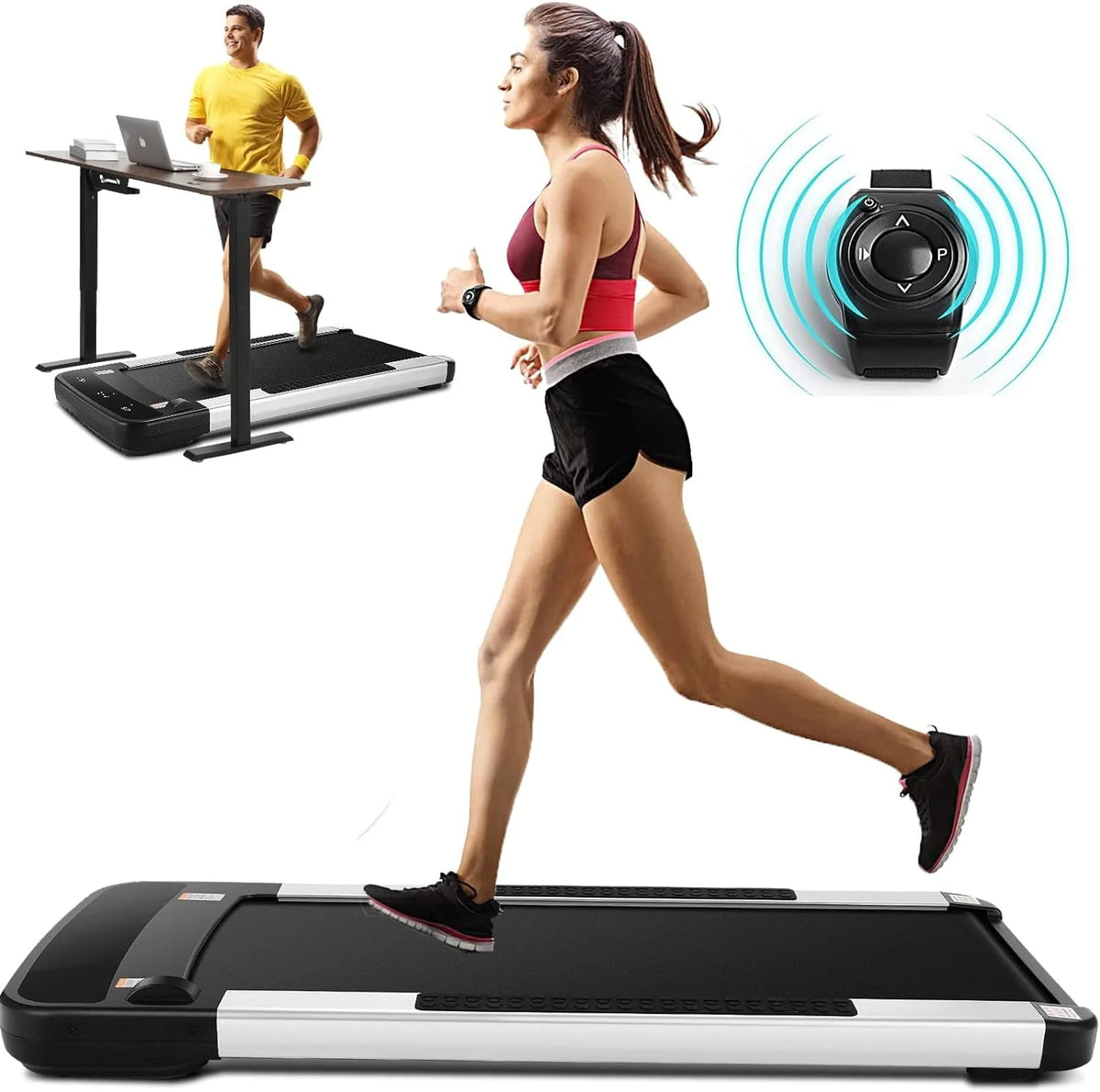 2 in 1 Folding Treadmill with Remote Control T136