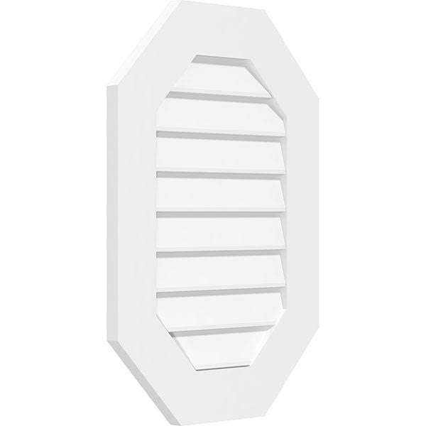 Vertical Elongated Octagon Surface Mount PVC Gable Vent L438116