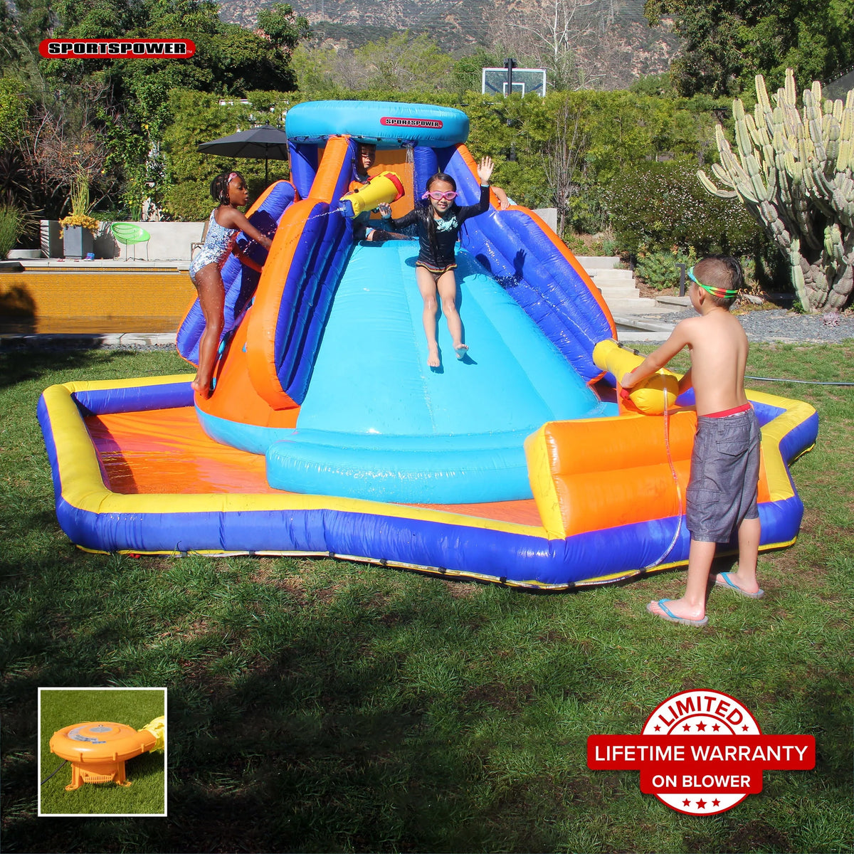 Inflatable Water Slide with Heavy Duty Blower L67781