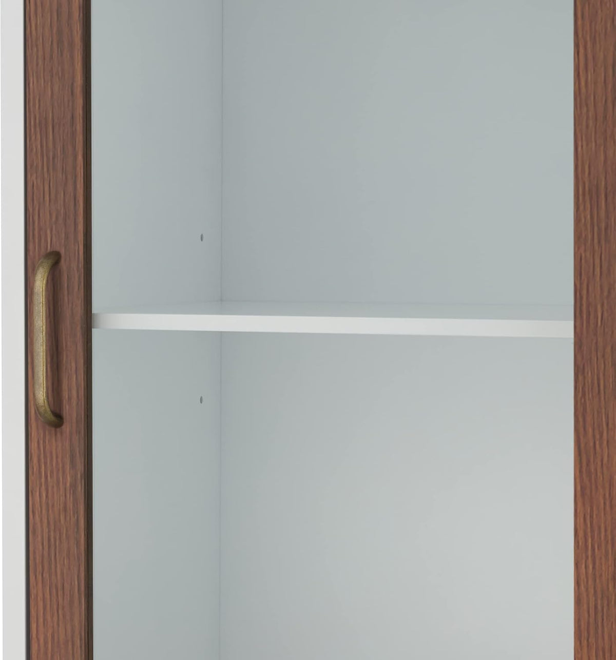 White Natural Wood Bathroom Linen Cabinet N42271