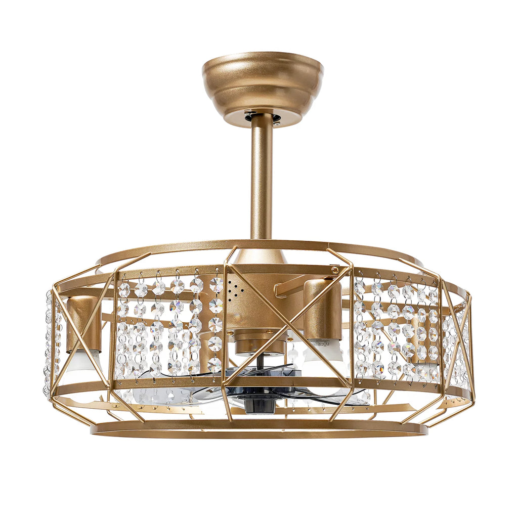 20" Crystal 4 Lights Ceiling Fan E63159